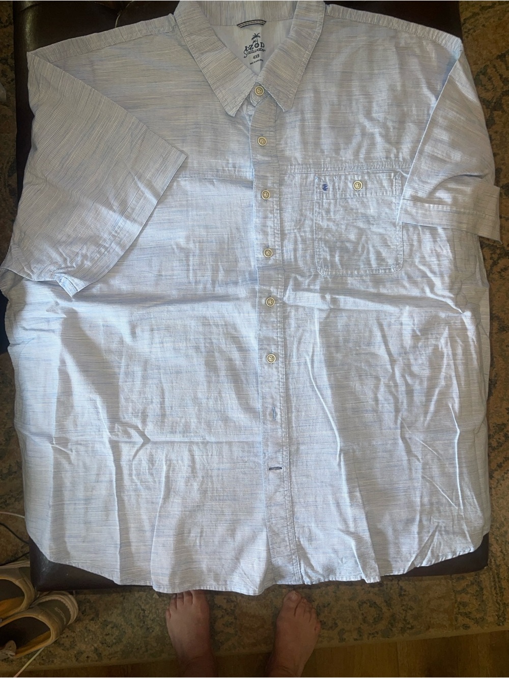 NWT Izod Men’s Saltwater Short-Sleeve Button-Down Shirt